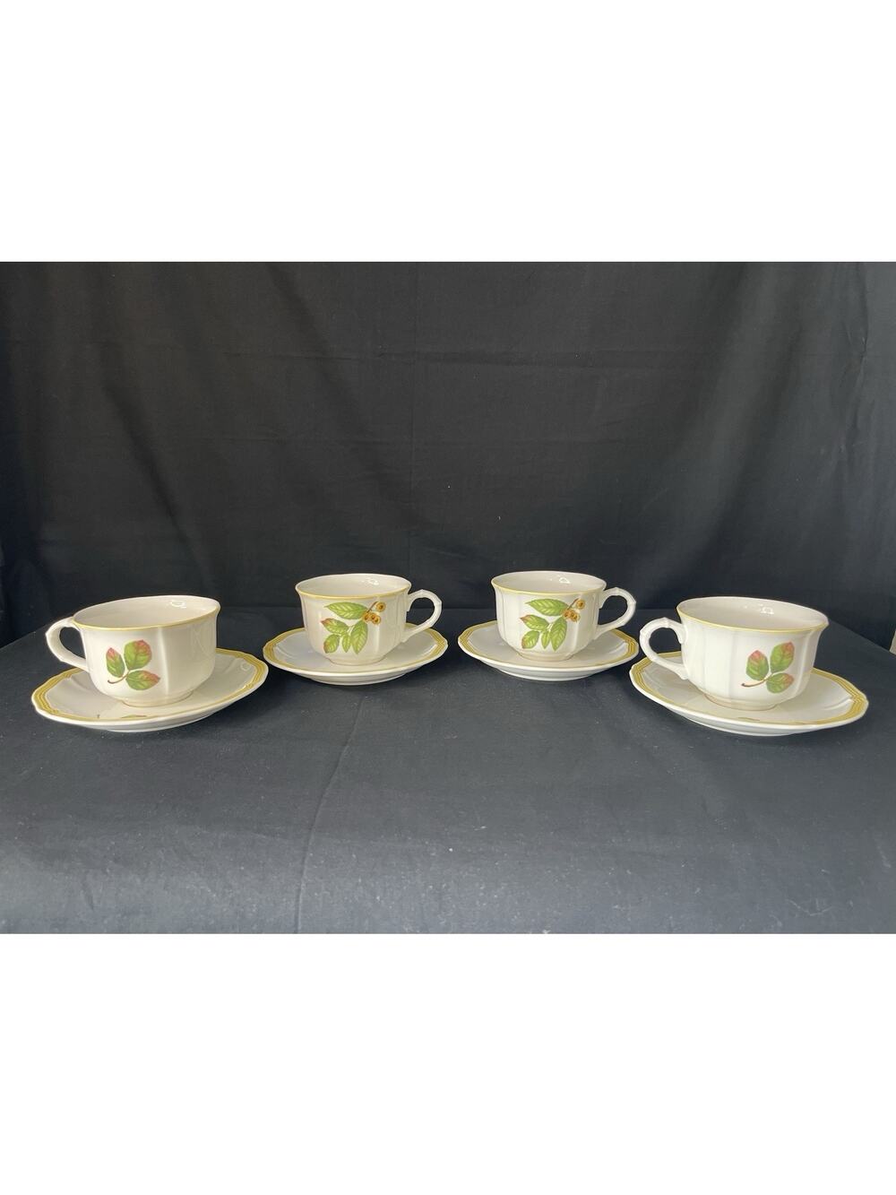 Villeroy & Boch Parkland Luxembourg Fine China Cup & Saucer Set of 4